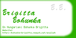 brigitta bohunka business card